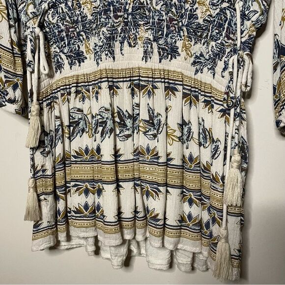 Free People Moonlight Drive Mini Boho Peasant Dress Ivory Small - Picture 5 of 14